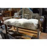 20TH CENTURY LUTYENS STYLE TEAK GARDEN SEAT, 1650 LONG