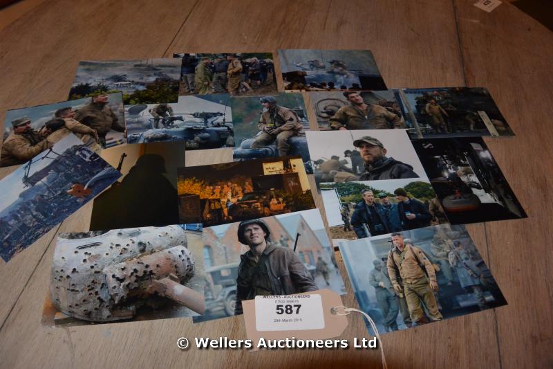 A COLLECTION OF 17 PHOTOGRAPHS DEPICTING MAJOR CAST MEMBERS ON SET DURING THE FILMING OF 'FURY'