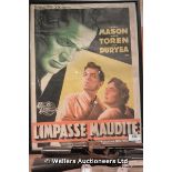 A FRAMED VINTAGE FRENCH MOVIE POSTER FEATURING JASON MASON TITLED 'L'IMPASSE MAUDITE'