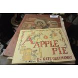 TWO EDWARDIAN CHILDRENS BOOKS, ONE IS 'A APPLEPIE' BY KATE GREENAWAY AND A FRENCH COMIC BOOK