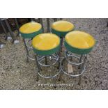 FOUR AMERICAN DINER STYLE STOOLS ON FOUR LEGS