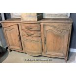 20TH CENTURY LOUIS XV BLEACHED OAK BUFFET, 1750 X 560 X 1050