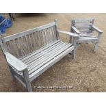 GARDEN BENCH AND CHAIR, 1530 X 60 X 90