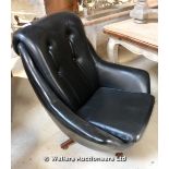 1970S SWIVEL CHAIR IN BLACK VINYL