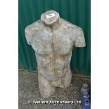 COMPOSITION WEATHERED TORSO OF A YOUNG MAN WITH FIG LEAF