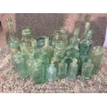 COLLECTION OF PALE GREEN MEDICINE BOTTLES (APPROX 20)