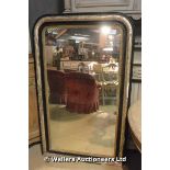 19TH CENTURY LOUIS PHILIPPE SILVER AND EBONISED FRAMED MIRROR, 880 X 1400