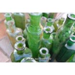 A QUANTITY OF 19TH CENTURY GREEN POISON BOTTLES