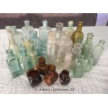 COLLECTION OF PALE GREEN AND CLEAR MEDICINE BOTTLES ETC. (APPROX 23)