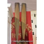 PAIR OF VINTAGE BOATING OARS IN ORIGINAL PAINT