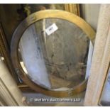 CIRCA 1900 PORTAL MIRROR WITH BRASS COVERED FRAME IN THE ARTS AND CRAFTS STYLE, 520D