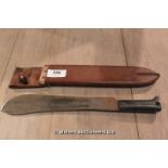 WORLD WAR TWO MACHETE AND LEATHER SCABBARD