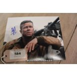 SIGNED PICTURE OF BRAD PITT IN 'FURY' WITH A LETTER OF AUTHENTICATION