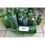 A QUANTITY OF 19TH CENTURY GREEN POISON BOTTLES