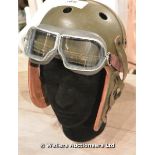 SCREEN USED TANKERS HELMET AND GOGGLES FROM ONE OF THE TANK CREW MEMBERS (AS USED IN THE 2014