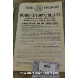 THAMES CONSERVANCY OXFORD CITY ROYAL REGATTA CELEBRATION POSTER, DATED 1956