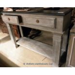 20TH CENTURY SWEDISH ARCHITECTURAL CONSOLE WITH SLATED BASE AND FAUX SLATE TOP, 1400 X 430 X 1020