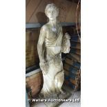20TH CENTURY CARVED MARBLE LIFE SIZED STUDY OF A CLASSICAL MAIDEN, 1700H