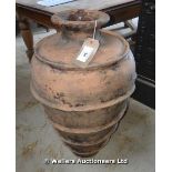 LARGE 19TH CENTURY TERRACOTTA OIL JAR, 850H