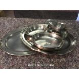 STAINLESS TRAYS, SAUCE BOATS AND DISHES