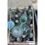 A COLLECTION OF GREEN GLASS BOTTLES, SOME WINDSOR