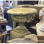 19TH CENTURY CENTRE URN OF CLASSICAL FORM ON PEDESTAL BY G K HARRISON LTD OF STOWBRIDGE
