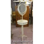 19TH CENTURY SWEDISH PAINTED FREESTANDING MIRROR ON TRIFORM BASE