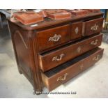 18TH CENTURY LOUIS XV FRENCH WALNUT COMMODE WITH LATER HANDLES, 1300 X 600 X 870