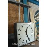 20TH CENTURY DOUBLE SIDED HANGING CLOCK, 440 X 800