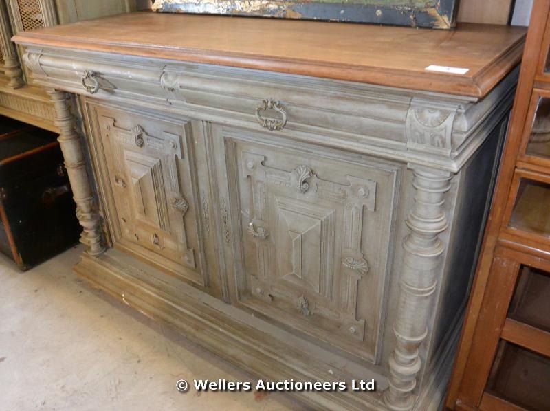 LOUIS XVI PAINTED BUFFET WITH WALNUT TOP, 1400 X 600 X 1000