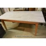 FRENCH BLEACHED TOP FARMHOUSE TABLE, 1830 X 820 X 750