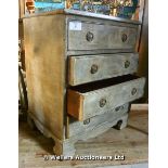 20TH CENTURY GEORGIAN STYLE FOUR DRAWER PAINTED CHEST, 580 X 450 X 650