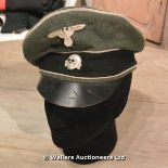 SCREEN USED SS OFFICERS FORAGE CAP (AS USED IN THE 2014 MOVIE 'FURY' STARRING BRAD PITT)