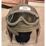 SCREEN USED TANKERS HELMET AND GOGGLES FROM ONE OF THE TANK CREW MEMBERS (AS USED IN THE 2014