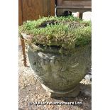 A COMPOSITION STONE BIRDBATH TOP