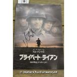 A JAPANESE ISSUE 'SAVING PRIVATE RYAN' OFFICIAL MOVIE POSTER SIGNED BY MATT DAMON, STEVEN