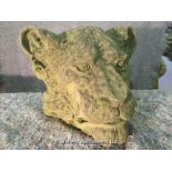 HAND MODELLED TERRACOTTA LION FOUNTAIN MASK, 300 X 285 X 320