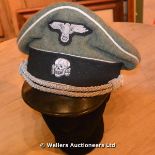 SCREEN USED SS OFFICERS FORAGE CAP (AS USED IN THE 2014 MOVIE 'FURY' STARRING BRAD PITT)