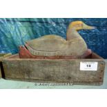 20TH CENTURY HANDPAINTED TRUG DEPICTING WILDFOWL