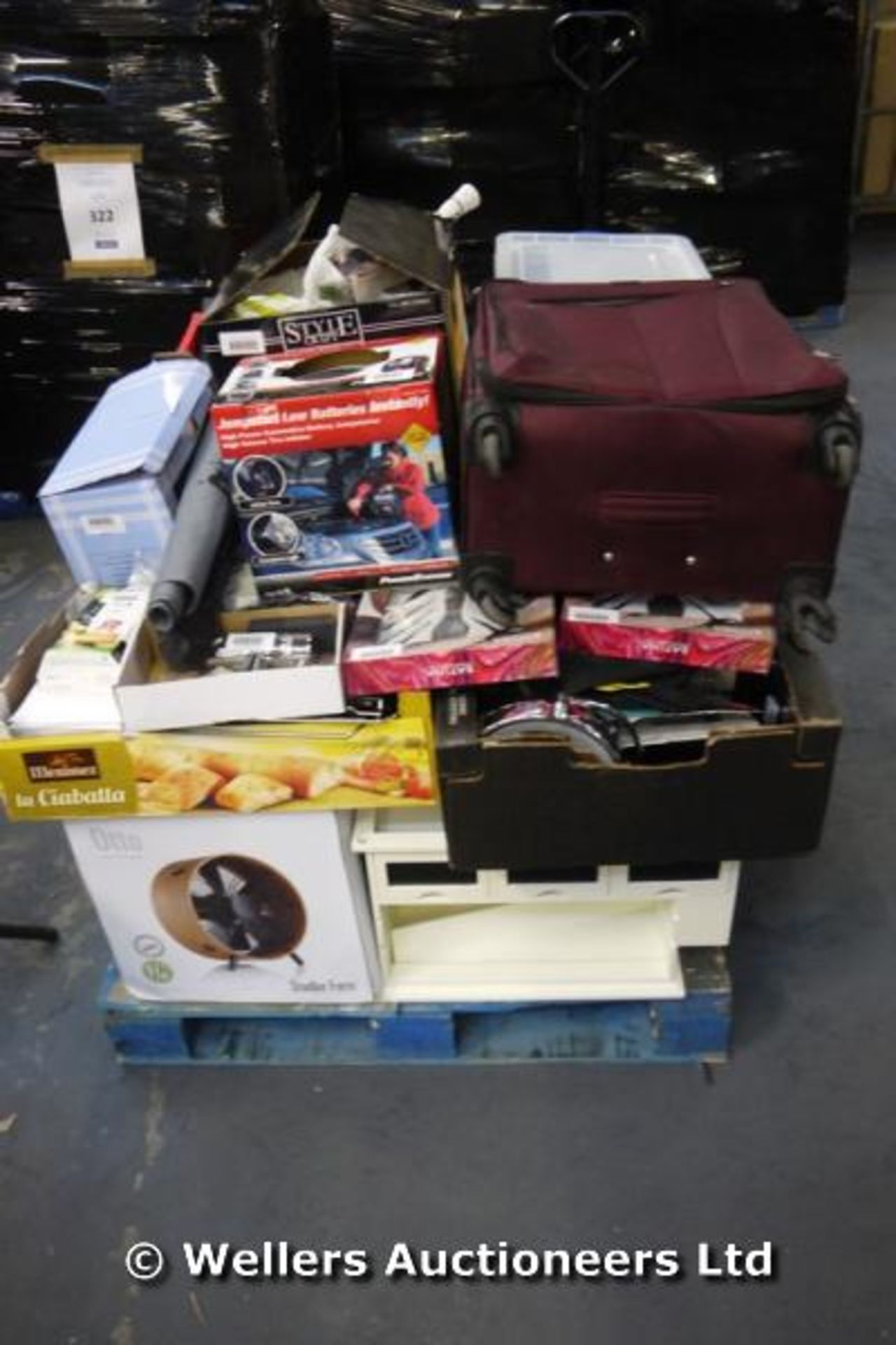 *1X PALLET OF 32X MIXED HOMEWARE ITEMS INC STORAGE SET, LIGHTS, PRINTER INK, BATTERIES, STEAM