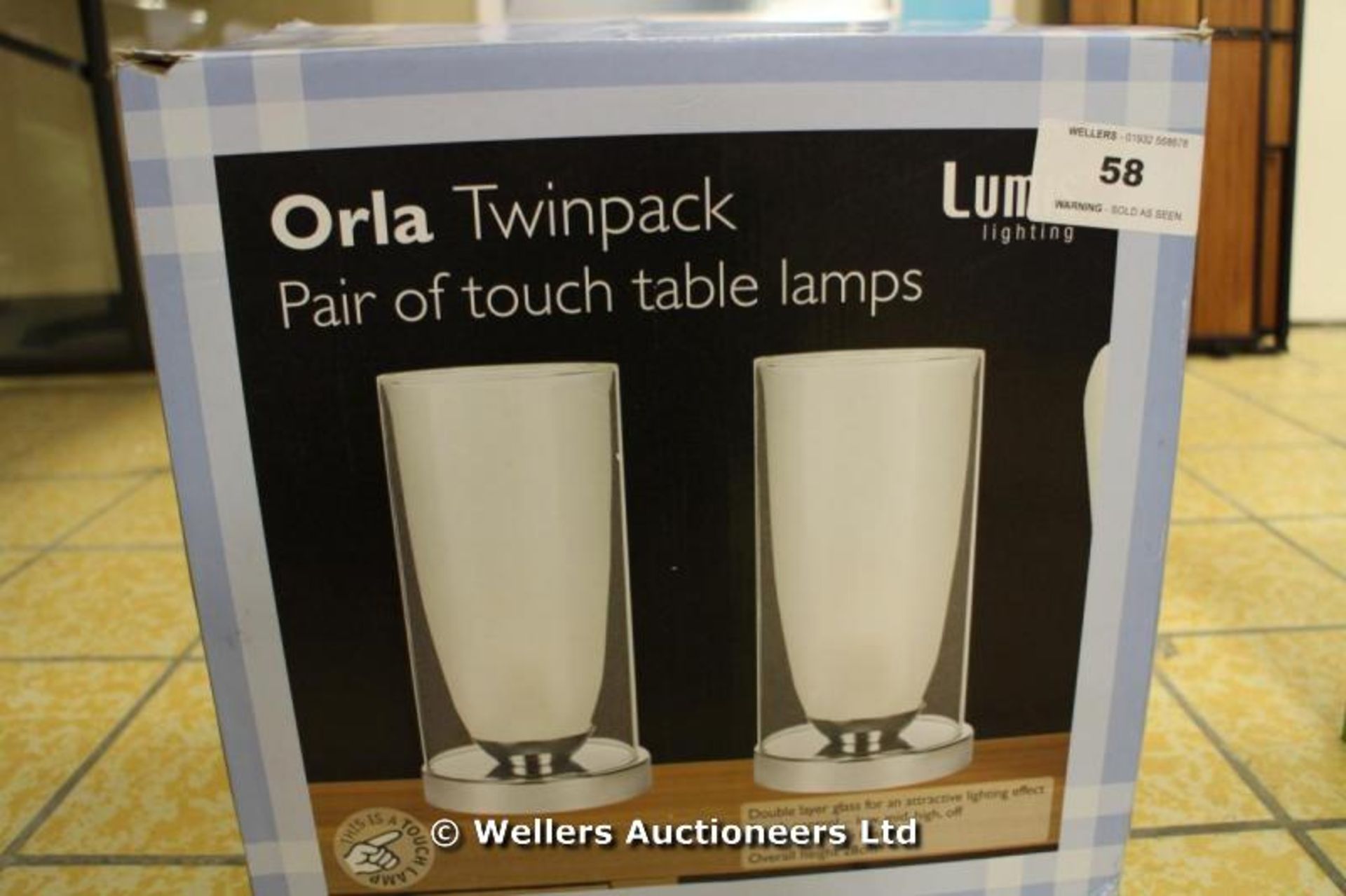 *BOXED ORLA TWINPACK PAIR OF ONE TOUCH TABLE LAMPS[BL310115-59}