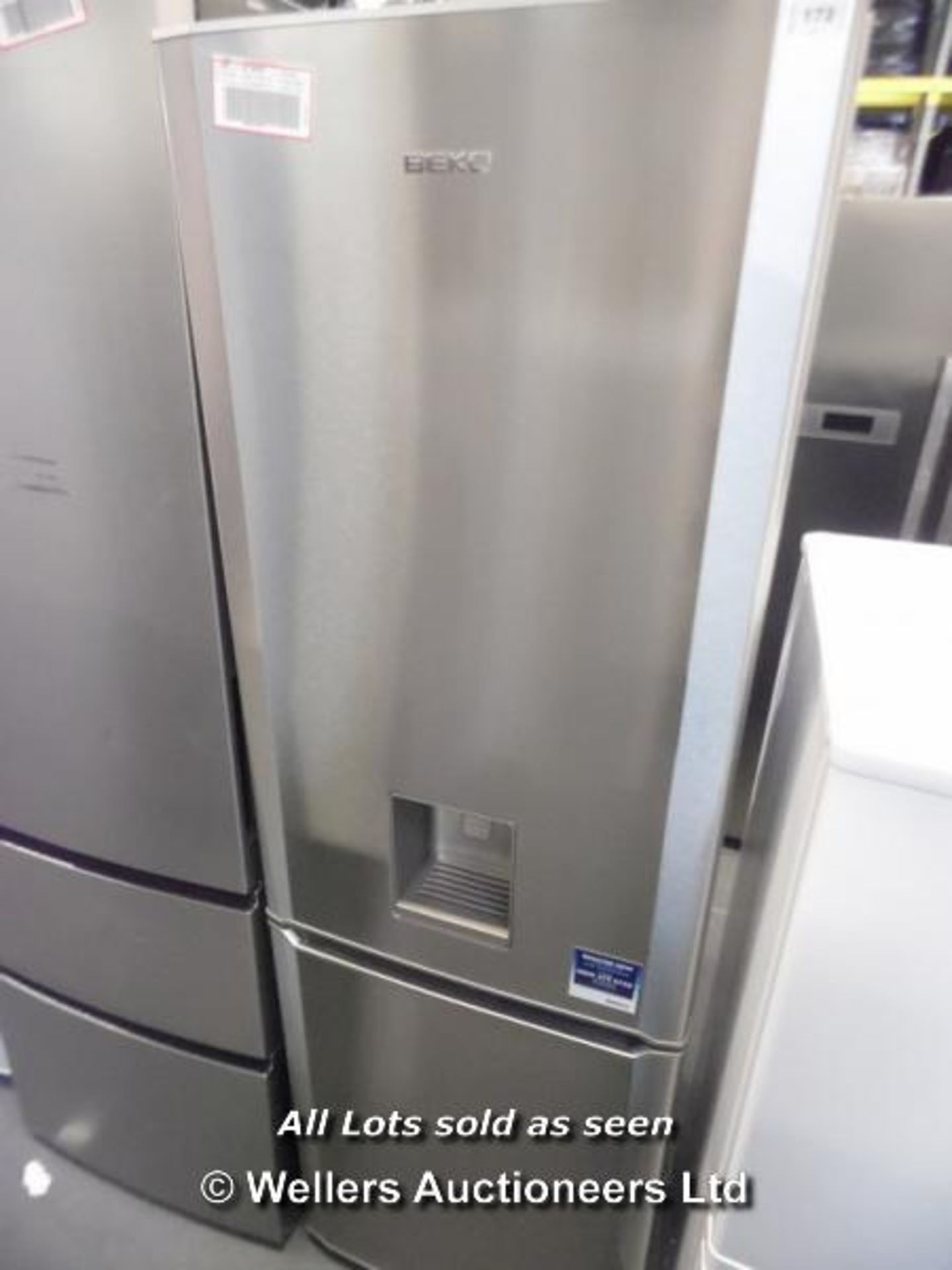 *BEKO CFD6913APX 225 LITRE STAINLESS STEEL FRIDGE FREEZER WITH WATER DISPENSER - A+ ENERGY