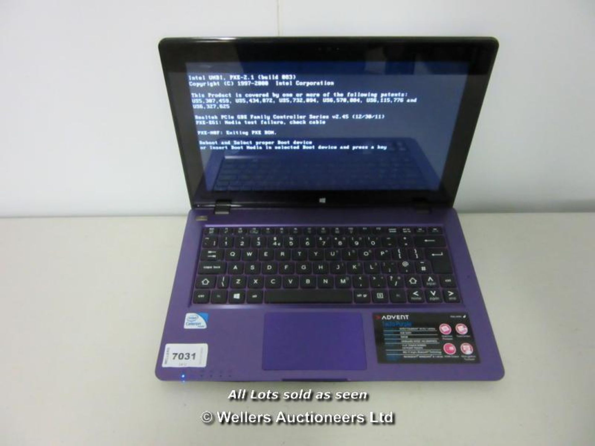 *ADVENT TACTO 11.6" LAPTOP / INTEL CELERON 1017U 1.60GHZ / RAM 4GB / WITHOUT HDD / WITHOUT OPERATING