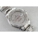 Gentlemen's Rolex Oyster Perpetual Date Yachtmaster, silvered dial with luminous hour markers,