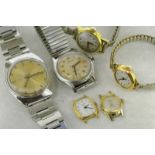 Selection of six wristwatches, including a ladies' gold plated Raymond Weil and  two Roamer watches,