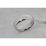 Platinum wedding band, width measuring approximately 6mm, ring size Q½, gross weight approximately