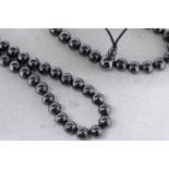 Hematite bead necklace together with a matching bracelet