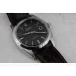 Gentlemen's Vintage Rolex Oysterdate Precision wristwatch, black dial with baton hour markers,