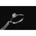 Single stone diamond ring, round brilliant cut diamond weighing an estimated 0.70ct, mounted in 18ct