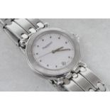 Gentlemen's Pequignet wristwatch, circular white dial with dot hour markers and Roman numerals to